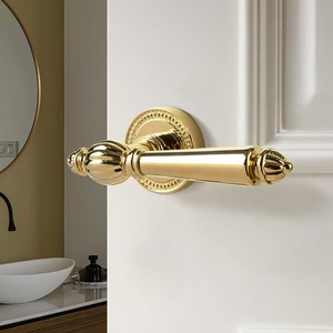 Manijas de palanca de latón al por mayor para puertas interiores de dormitorio, diseño moderno, manija de puerta de madera con privacidad para baño, hogar y comedor, herrajes. - Product Image 6