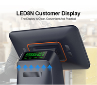Système de point de vente tout-en-un JSJ85-S-B avec écran tactile capacitif 10 points, paiement par code QR, imprimante thermique intégrée et scanner