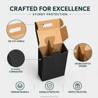 Boîte d'expédition pour vin en kraft durable, écologique, pour 2 bouteilles, emballage d'expédition en carton biodégradable pour le commerce électronique