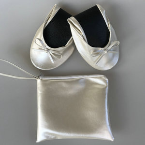 Nouvelles Ballerines Pliables à Enfiler pour Femme 2026, Blanches, Chaussures <span class=keywords><strong>de</strong></span> Mariage avec Sac pour Cadeaux d'Invités, Printemps Été Automne Hiver - Product Image 4