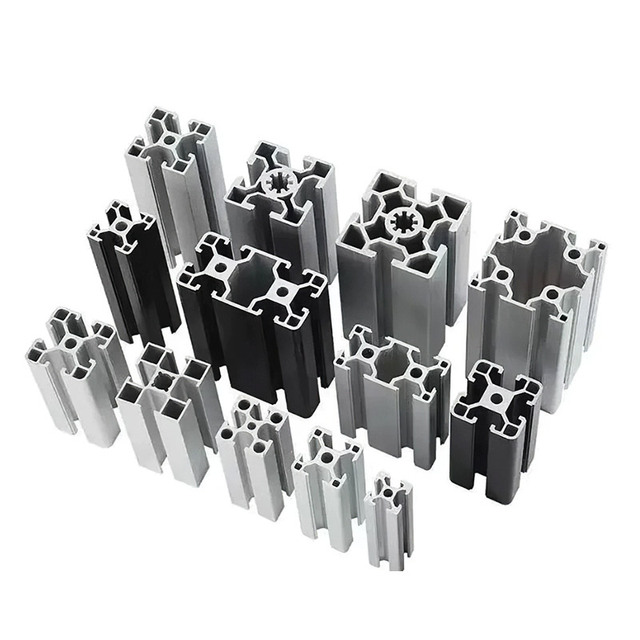 2020 3030 4040 4080 Aluminium Extrusion Profile Frame T Slot V Slot Custom Extruded Black Industrial Aluminum Profiles 4040 4080