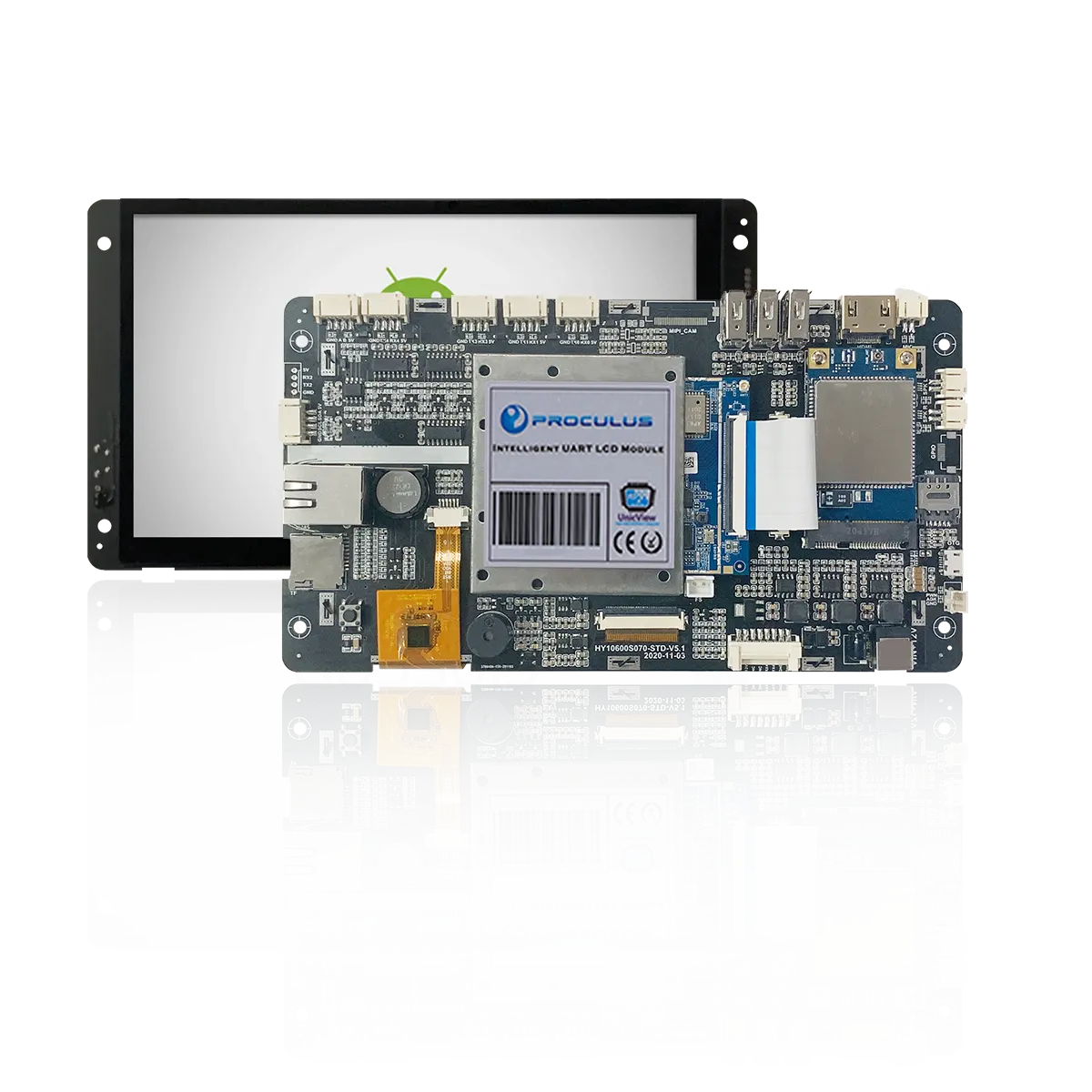 Moduli Display LCD Proculus RK3288 7.0 ''interfaccia seriale GUI Android 1.8ghz Quad-core A17 ARM 300 Nit 2GB DDR3 per ascensore