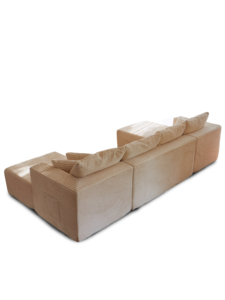 Modern Cloud Sectional Couch, Beige Corduroy Compressed <b>Sofa</b> with L-Shape Chaise for Living Room Apartment - Product Image 6