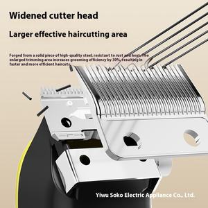 <span class=keywords><strong>Tondeuse</strong></span> à cheveux électrique rechargeable USB pour hommes, nouvelle, pour salon de coiffure, en acier inoxydable, avec lame amovible, outils de coupe - Product Image 5