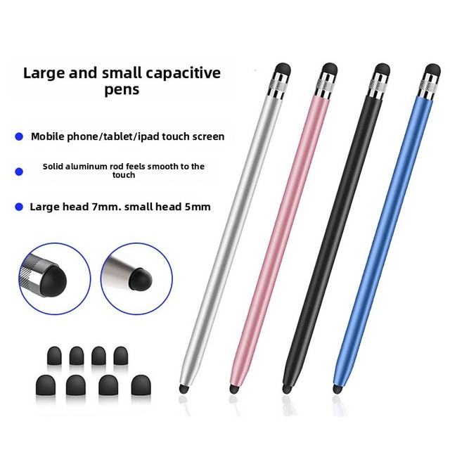 HK-HHT Mobile Phone Touch Screen Pen Dual Rubber Tips Solid Aluminum Body 7mm/5mm Tips Capacitive Stylus Pens