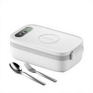 Boîte à lunch électrique portable personnalisée de 1 L avec ustensiles, batterie USB, chauffage sans fil, réglage de la température pour le camping - Product Image 2