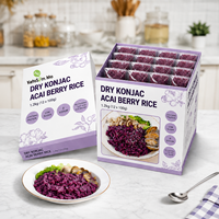 Riz sec Konjac aux baies d'açaï, faible en glucides, sans sucre, alternative saine au riz, fabricant OEM