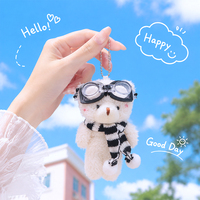 Porte-clés en peluche ours pilote mignon, accessoire de sac à dos pour fille, figurine jouet, petit cadeau