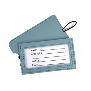 Étiquette de bagage personnalisable en cuir PU, étiquette d'identification, carte d'adresse pour sac de voyage, valise - Product Image 3