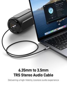 สายสัญญาณเสียง TRS แบบถักไนลอน 1M 2M 3M ชุบทอง ขนาด 6.35 มม. (1/<span class=keywords><strong>4</strong></span> นิ้ว) ตัวผู้ ถึง 3.5 มม. (1/8 นิ้ว) ตัวผู้ สำหรับกีตาร์ มิกเซอร์ โทรศัพท์มือถือ คอมพิวเตอร์ - Product Image 3