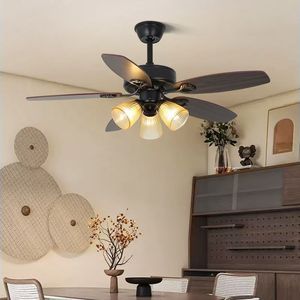 รีโมทคอนโทรลมอเตอร์ CE FCC พัดลมเพดาน LED ไฟเงียบ6สปีดหรี่แสงได้สำหรับห้องนอนห้องนั่งเล่น - Product Image 2