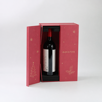 Boîtes cadeaux rigides pliables pour vin avec logo personnalisé, vente en gros, pour une ou deux bouteilles, emballage rectangulaire vide en carton kraft pour boissons