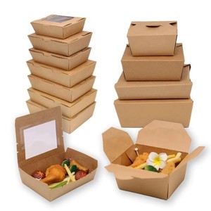 Phân Hủy Sinh Học Tùy Chỉnh Bao Bì Kraft Thực Phẩm Container Dùng Một Lần Giấy Salad Hộp Bánh Hộp Giấy Hội Đồng Quản Trị Kẹo Hộp Tự Nhiên - Product Image 4