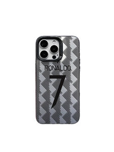 Nombre y Número Personalizables # Funda para iPhone con Estampado de Fútbol, Textura Geométrica Reflectante y Resistente a Impactos para 17/16/15/14/13 Pro Max - Product Image 1