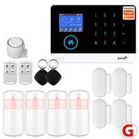 Sistema de Alarma Antirrobo para Hogar Inteligente SMARSECUR Tuya, Magnético, RFID, Pantalla Táctil, Wi-Fi, 2G/4G GSM, Blanco, Control por Aplicación Tuya, GSM