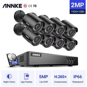 Kit di telecamere di sicurezza ANNKE 8 pezzi 2MP 1080P, <span class=keywords><strong>DVR</strong></span> a 8 canali, sistema di telecamere CCTV per la casa impermeabile IP66 con disco rigido da 2TB - Product Image 2