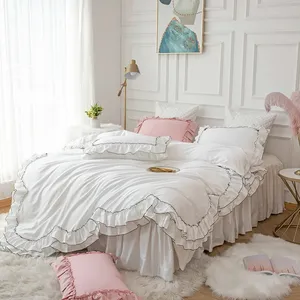 Кружевное одеяло с воланами, Комплект постельного белья, Роскошное Одеяло серого цвета для девочек в отеле, роскошный комплект постельного белья