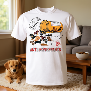 T-shirt Dachshund Happy Pills Antidepressants pour les amoureux des chiens et les propriétaires d'animaux - Product Image 3