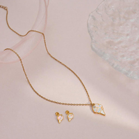 Nouvel ensemble de bijoux pour bébé fille : collier et boucles d'oreilles en acier inoxydable motif crème glacée – Cadeau d'anniversaire pour petites filles