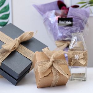 Ruban en <span class=keywords><strong>jute</strong></span> naturel de grosgrain de 1,5 cm à 4,0 cm prêt à expédier en gros pour cadeaux et décorations de Noël - Product Image 3