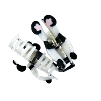 Pince à cheveux en acétate motif panda de dessin animé mignon et dodu, style chinois de luxe léger, pince requin élégante pour chignon, accessoires capillaires pour femmes