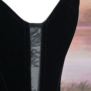 <span class=keywords><strong>Corset</strong></span> Top Grande Taille <span class=keywords><strong>Femme</strong></span> Bustier Overbust Sexy Maille Vintage Victorien Médiéval Mode Noir Velours Brodé Dentelle <span class=keywords><strong>Corset</strong></span> - Product Image 4