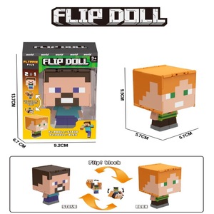 Figurines de jouets en plastique ABS de style flip pour enfants, incluant Enderman, Creeper et Guardian - Product Image 1
