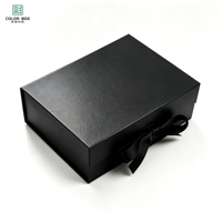 Boîtes cadeaux en carton rigide avec couvercle magnétique, personnalisables avec logo, écologiques, noir, rouge, blanc, avec ruban, pour vêtements – Vente en gros