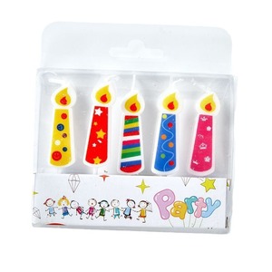 Paquete de 5 Velas de Cumpleaños con Llama Creativa, Cilíndricas de Cera Mixta, para Decoración de Fiestas Infantiles - Product Image 4