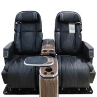 Siège de voiture en cuir personnalisé OEM, double rangée, avec appuie-tête et accoudoir réglables, pour l'intérieur de fourgon de luxe