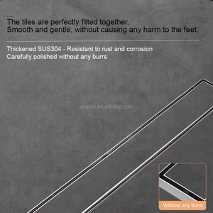 ניקוז רצפתי לאמבטיה מלבני מודרני, סאטן, נירוסטה SUS304, עיצוב ליניארי, 600*68 מ\\\"מ, התקנה קלה - Product Image 4