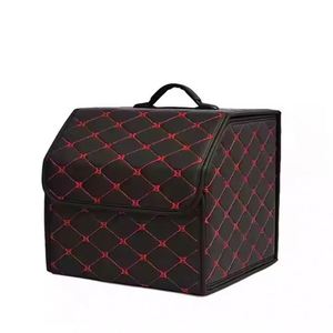 Organisateur de coffre de voiture pliable en cuir PU pratique, boîte de rangement pour la gestion des effets personnels dans le véhicule - Product Image 1