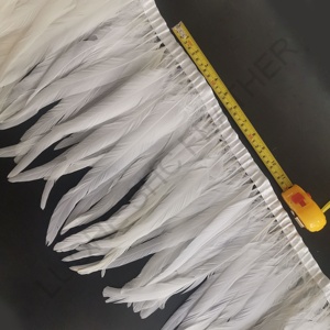 Bán buôn tuyết trắng gà lôi plumas nhuộm Gà trống đuôi Trims và rìa cho Diy Carnival trang phục trang trí - Product Image 2