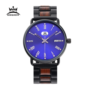 Kingnow 2021 Reloj deportivo de lujo para hombre/Reloj de cuarzo de moda con fecha automática Reloj de pulsera de madera Envío rápido Venta caliente - Product Image 1