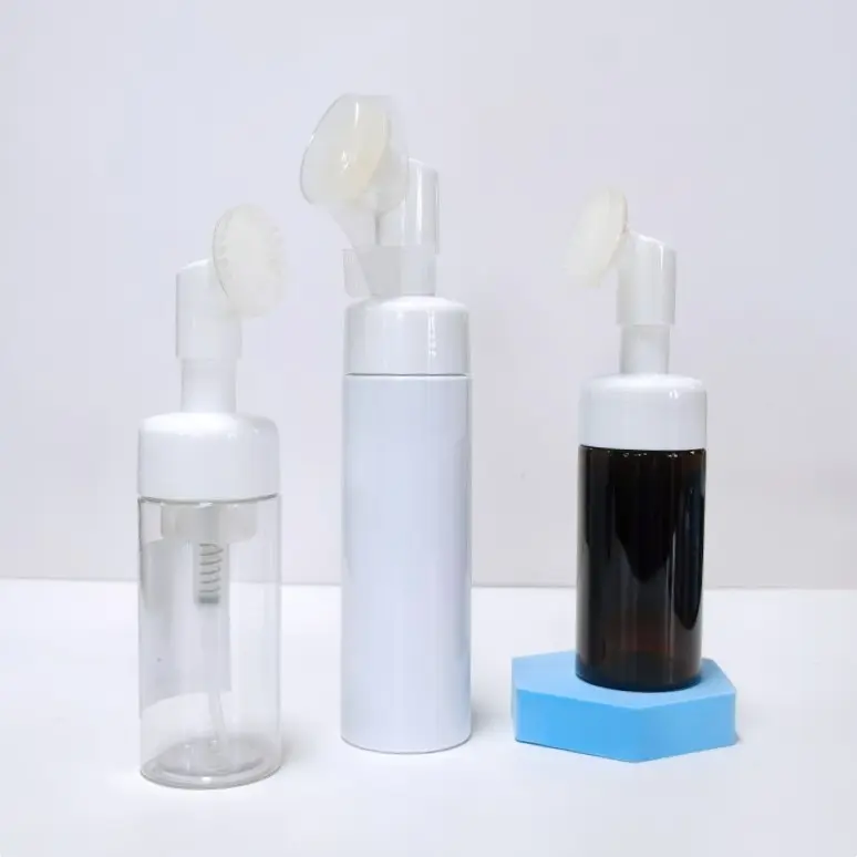 스킨 소프트 터치 바디 클렌저 세안 마사지 애완 동물 플라스틱 거품 병 실리콘 브러시 로션 펌프