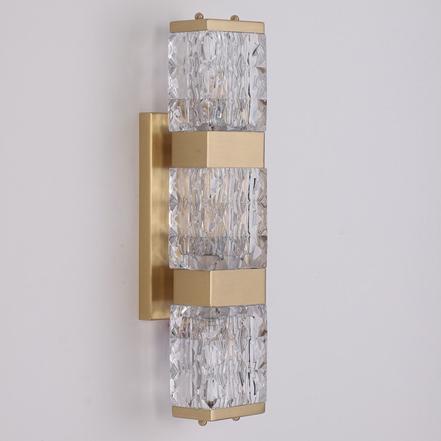 Kalux Modern LED Luxury Crystal Wall Lamp Gold Romantic Bedroom Bedside Decorative Dual Voltage 2-Year Warranty