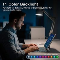 Keyboard Magic untuk iPad Air 11 Pro 11, untuk Air 10.9 inci, Permukaan Bercahaya dengan Tombol Sentuh Multi-Touch, Grosir OEM/ODM/Private Label