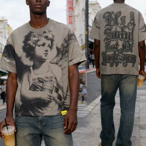 T-shirts pour hommes, style Y2K Streetwear, 100% Coton de qualité supérieure, <span class=keywords><strong>LOT</strong></span> de T-shirts pour homme et garçon - Product Image 4