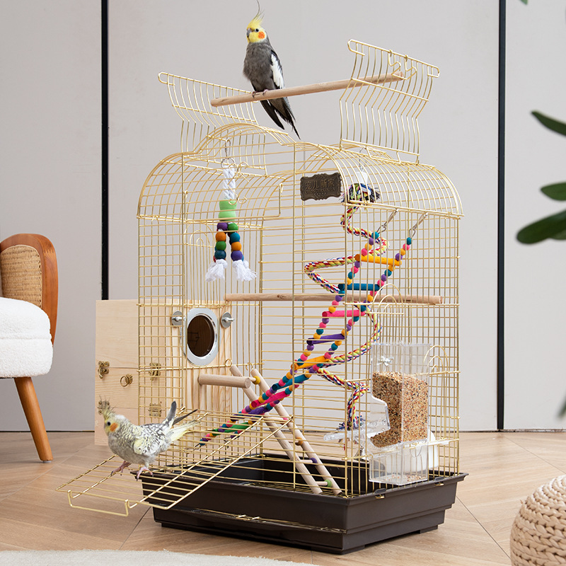 big golden bird cage
