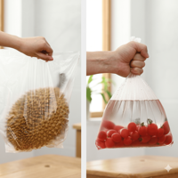 Sacs de conservation alimentaire en plastique transparent de qualité supérieure avec logo personnalisé, matériau HDPE, thermoscellables pour la conservation des fruits et légumes