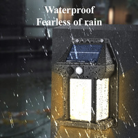 Lampe murale solaire LED extérieure en ABS avec capteur de pluie, réglage de la lumière ambiante à trois niveaux, lumière de jardin étanche pour la nuit