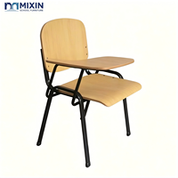 Chaises d'école en bois personnalisées à vendre, chaises de formation pliantes individuelles, chaise d'étudiant en contreplaqué avec tablette d'écriture, ODM OEM
