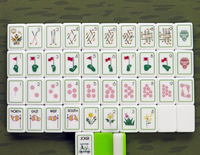 Tuiles de Mahjong Américain Personnalisées sur le Thème du Golf avec Drapeau de Sac de Golf et Chariot Imprimés, Jeu de Mahjong Western OEM ODM pour Cadeau et Fête