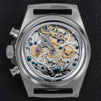 Haute qualité en acier sport pilote mouette mécanique chronographe 1901 mouvement à remontage manuel magique Nylon autocollant montre hommes à vendre