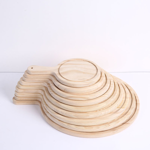 <span class=keywords><strong>Vajilla</strong></span> ecológica, tabla de cortar de madera maciza, plato para Sushi, Pizza, cocina sin pintar, plato de comida de madera de pino - Product Image 3