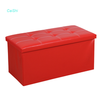 Meilleur Vente Ottoman de Rangement en Cuir pour Salon, Banc de Canapé avec Boucle