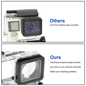 Accessoires pour caméra d'action HONGDAK pour <span class=keywords><strong>GoPro</strong></span> <span class=keywords><strong>Hero</strong></span> <span class=keywords><strong>4</strong></span> Black Kit avec boîtier de protection étanche, kit de filtres de plongée - Product Image 5