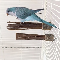 Perchoir en spirale pour oiseaux en bois naturel fait main, en forme de branche de pivoine, accessoire de cage pour perroquets, macaws, grises africaines et cockatiels