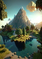 M-Minecraft Poster Mine Game Pixel Craft Paysage Art Toile Peinture Impression Salon Salle de Jeu Moderne Mur Art Home Decor