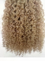 Extensions de cheveux humains vierges russes blonds, bouclés crépus, afro crépus bouclés, à coudre, à clipser, en mèches
